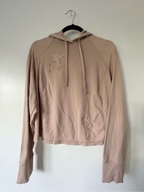 Torrid Light Pink Cropped Star Hoodie w/ Thumb Holes Size 1